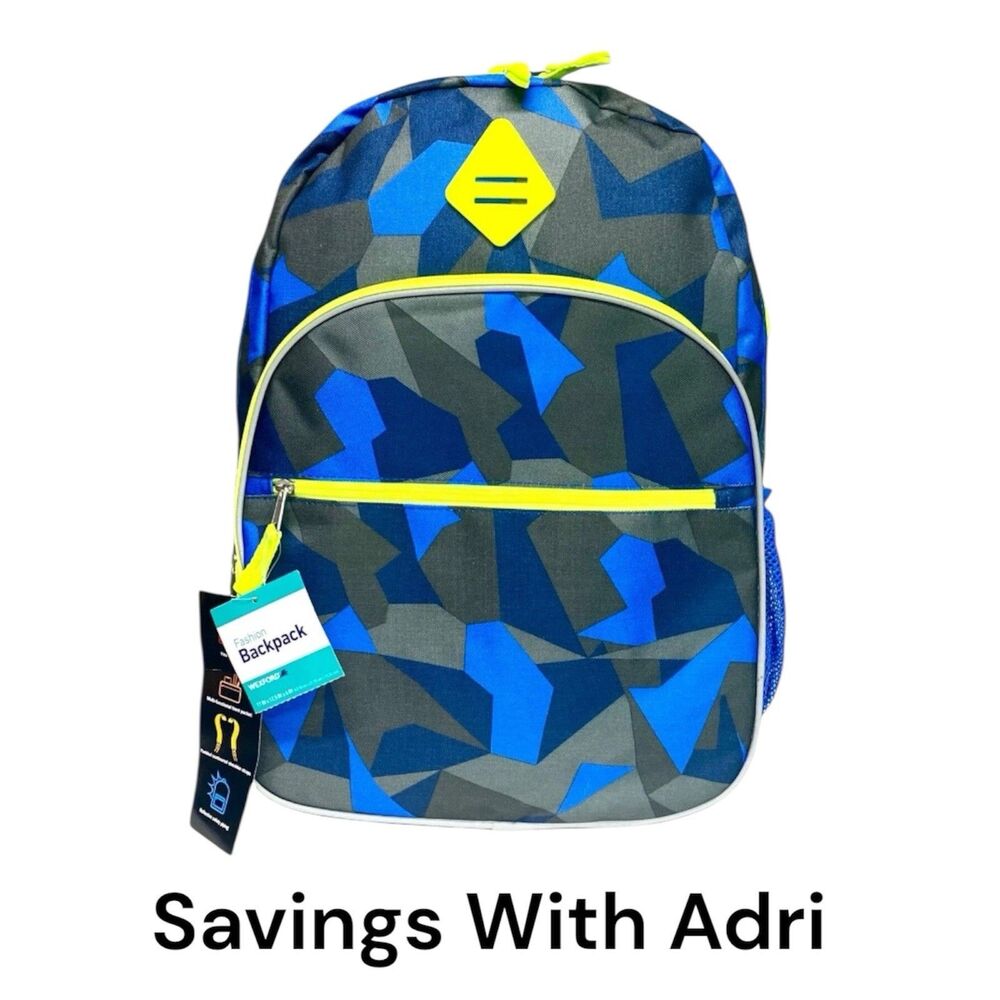 Fashion Leisure Backpack Kids Teenage School Backpack Reflective Geometric Large